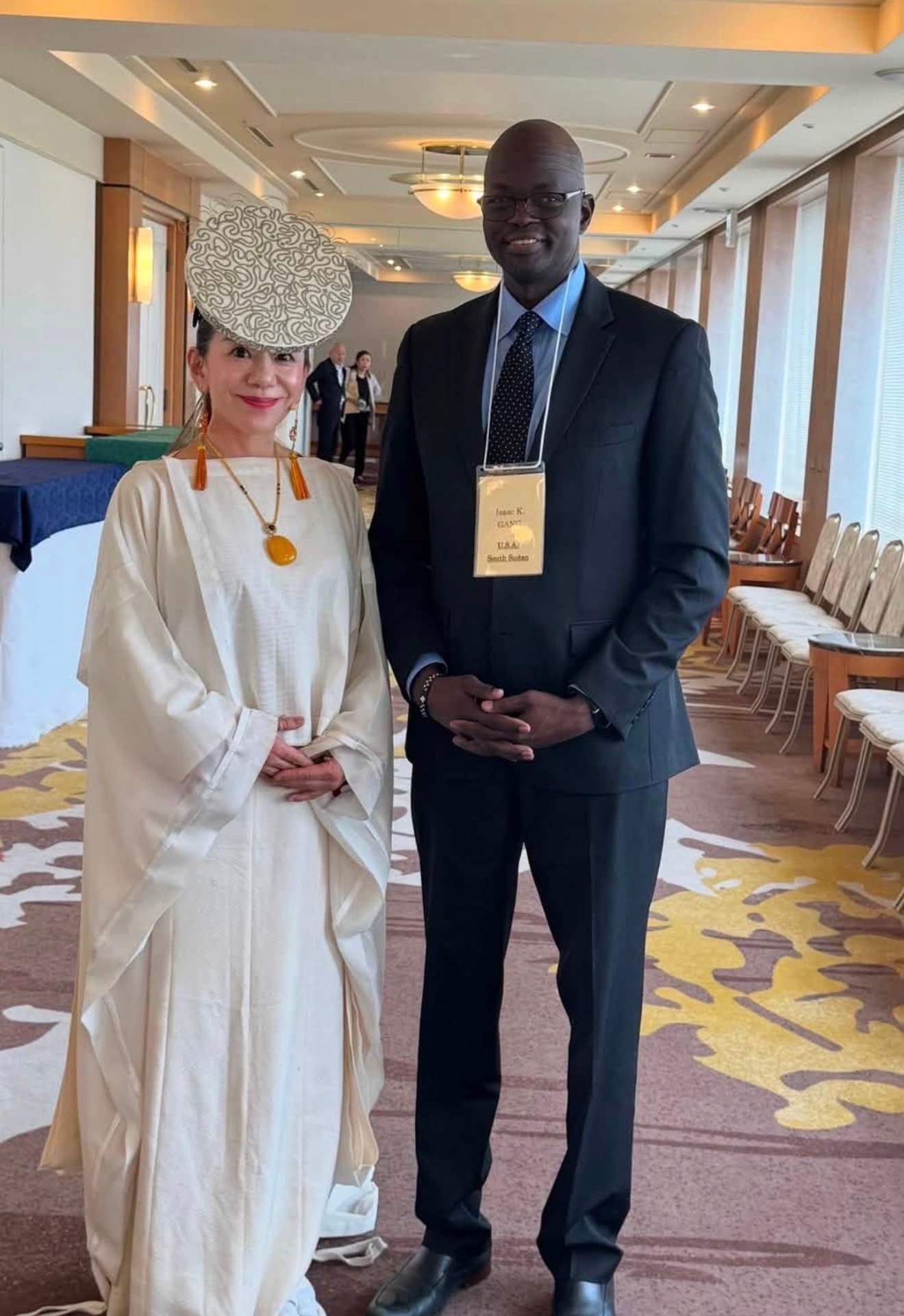 Dr. Isaac K. Gang with State Minister for Foreign Affairs Mrs. Kunimitsu at Asian Gathering 2026 in Tokyo, Japan